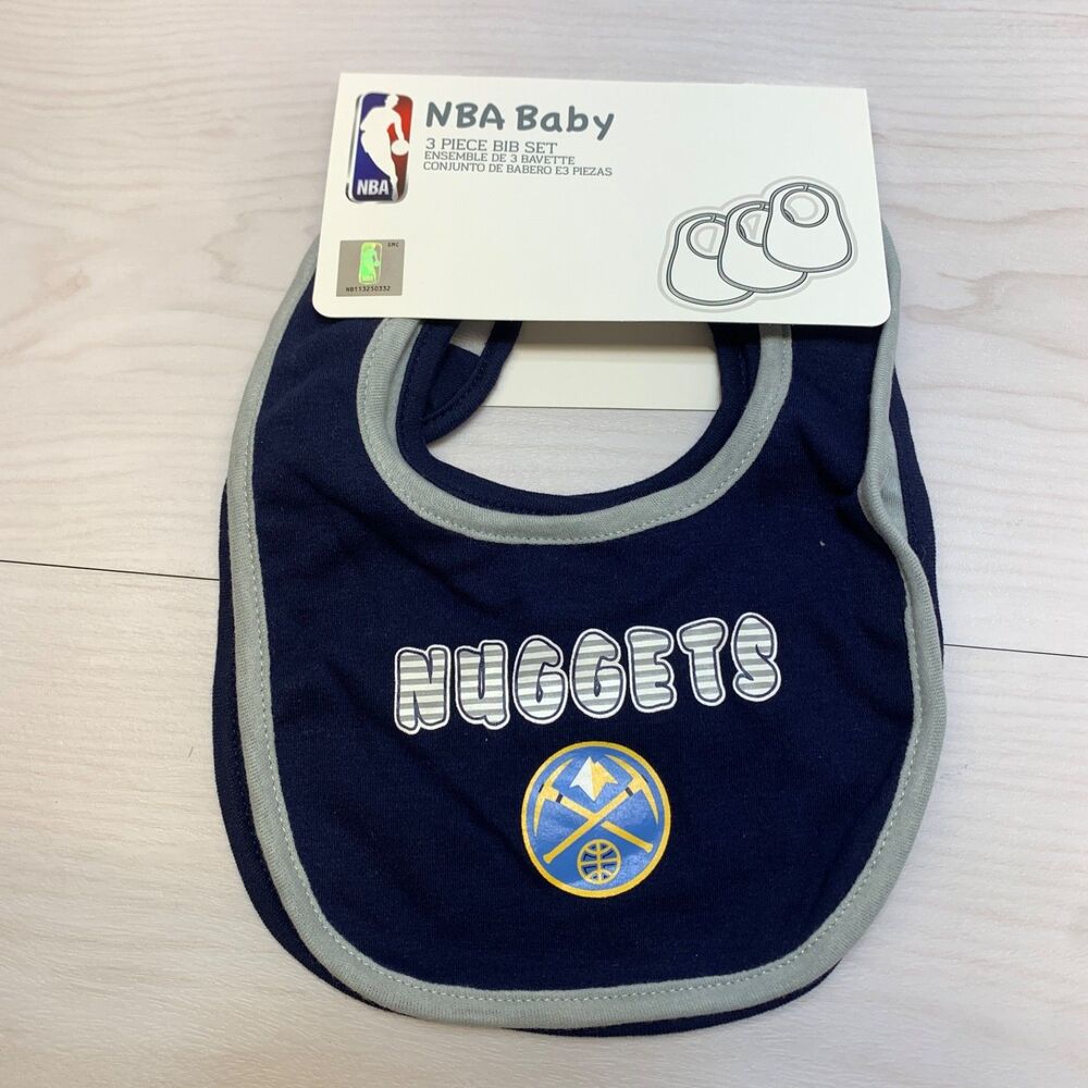 NBA Nuggets Basketball Unisex Baby Bib Infant Newborn 3‎ - Piece Set One Size